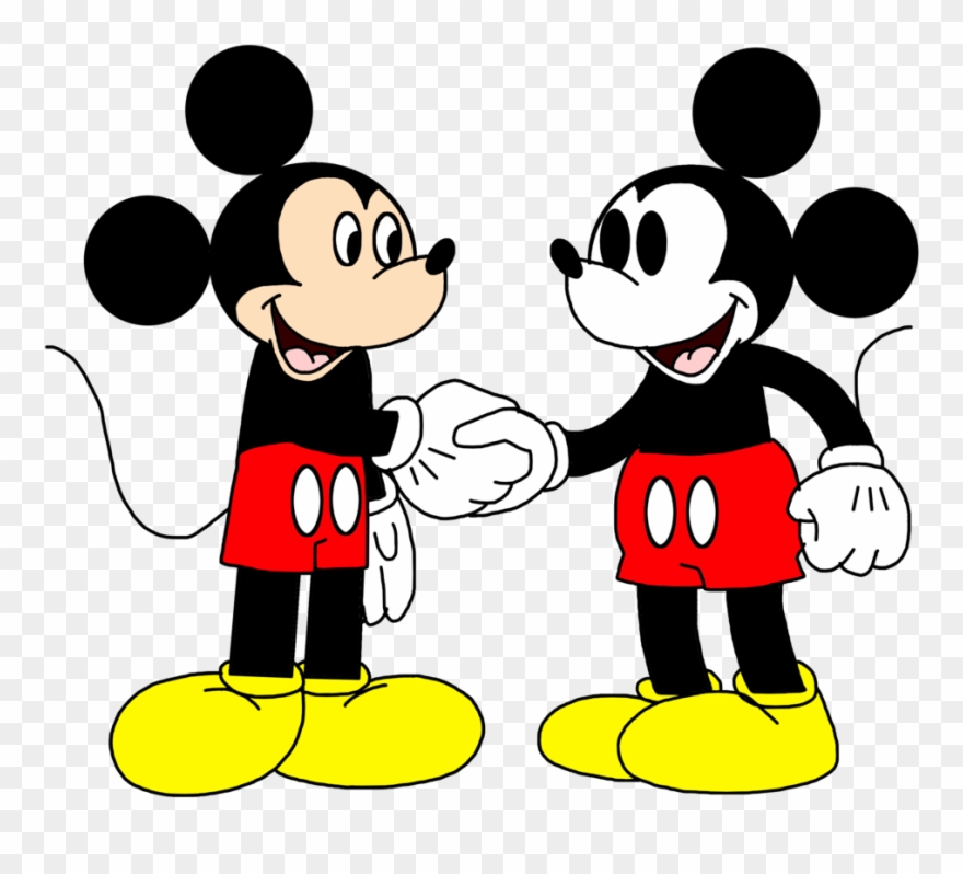 Clipart Child Polite - Classic And Modern Mickey Mouse - Png Download