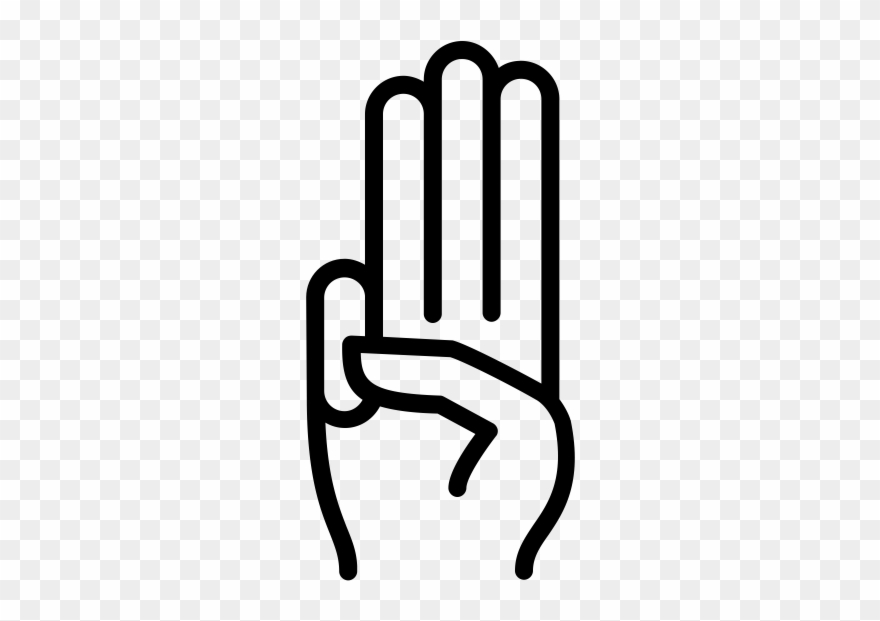 Three Finger Salute Rubber Stamp - Three-finger Salute Clipart