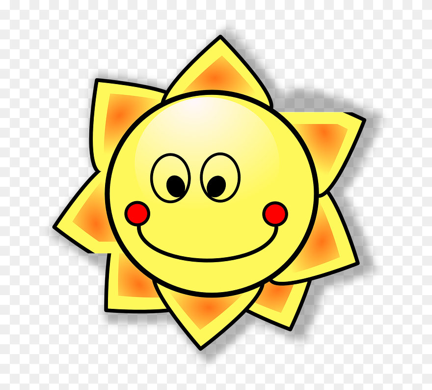 Smiling Sun Clip Art At Clker - Clipart Sole - Png Download