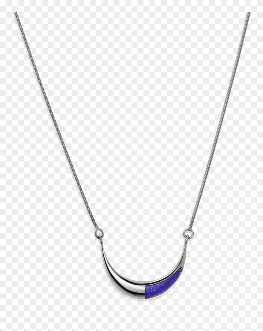 Womens Jewelry Small Crescent Pendant With Lapis Shinola - Locket Clipart