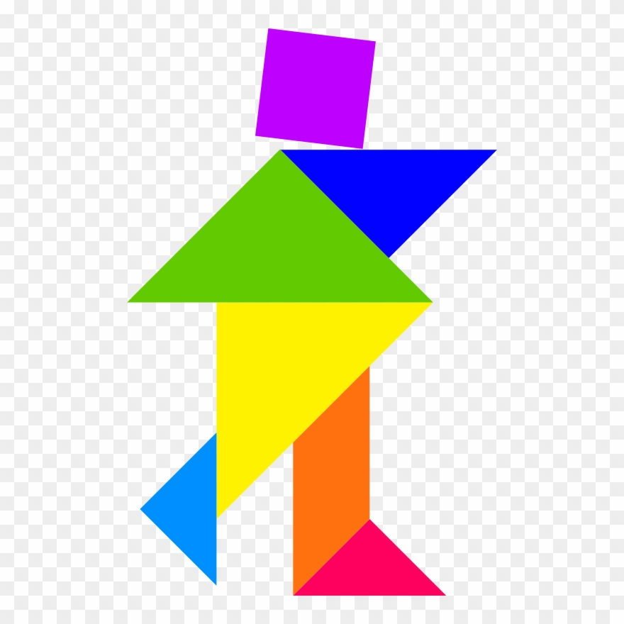 Tangram Clip Art - Tangram Of A Person - Png Download