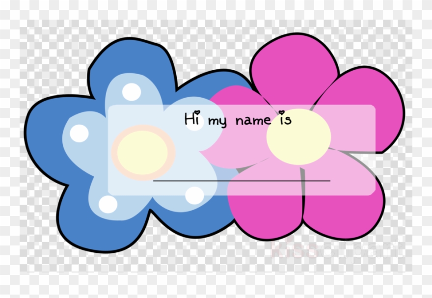 Violet Name Tag Clipart Name Tag Paper Clip Art - Flower Name Tag - Png Download