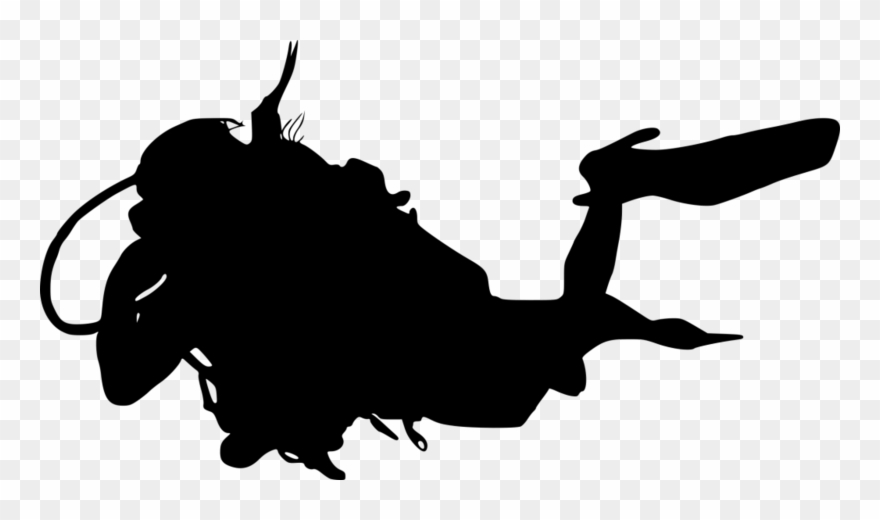 Scuba Diver Silhouette - Illustration Clipart