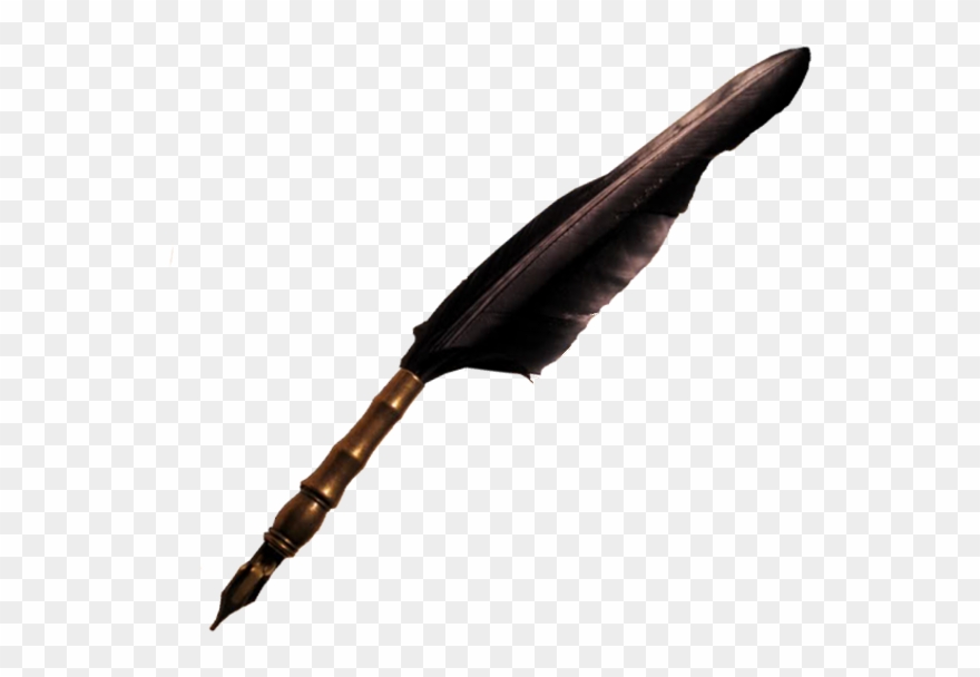 Edgar Allan Poe's Quill Pen And Notebook - Quill Pen Transparent Background Clipart