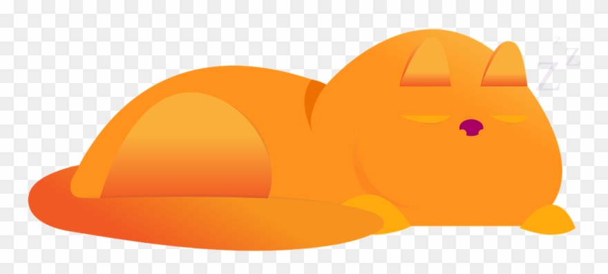 Cat Ginger Sleeping - Cat Clipart