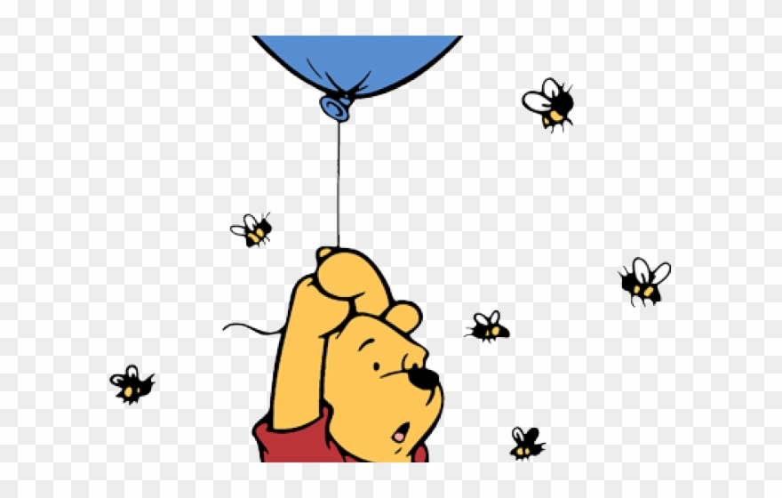 Winnie The Pooh Clipart Flying - Winnie The Pooh With Balloon - Png Download