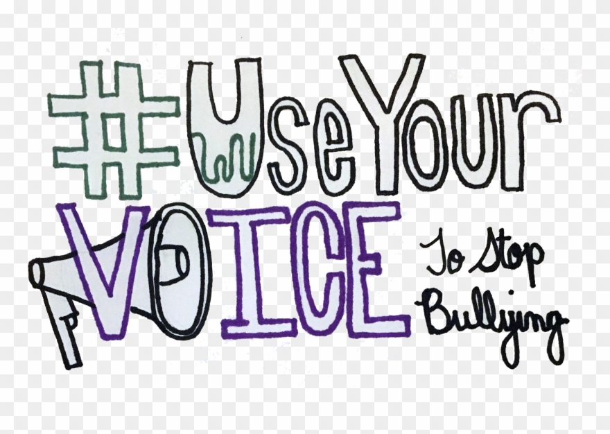 Educate Useyourvoice To Stop Clip Black And White Download - Calligraphy - Png Download