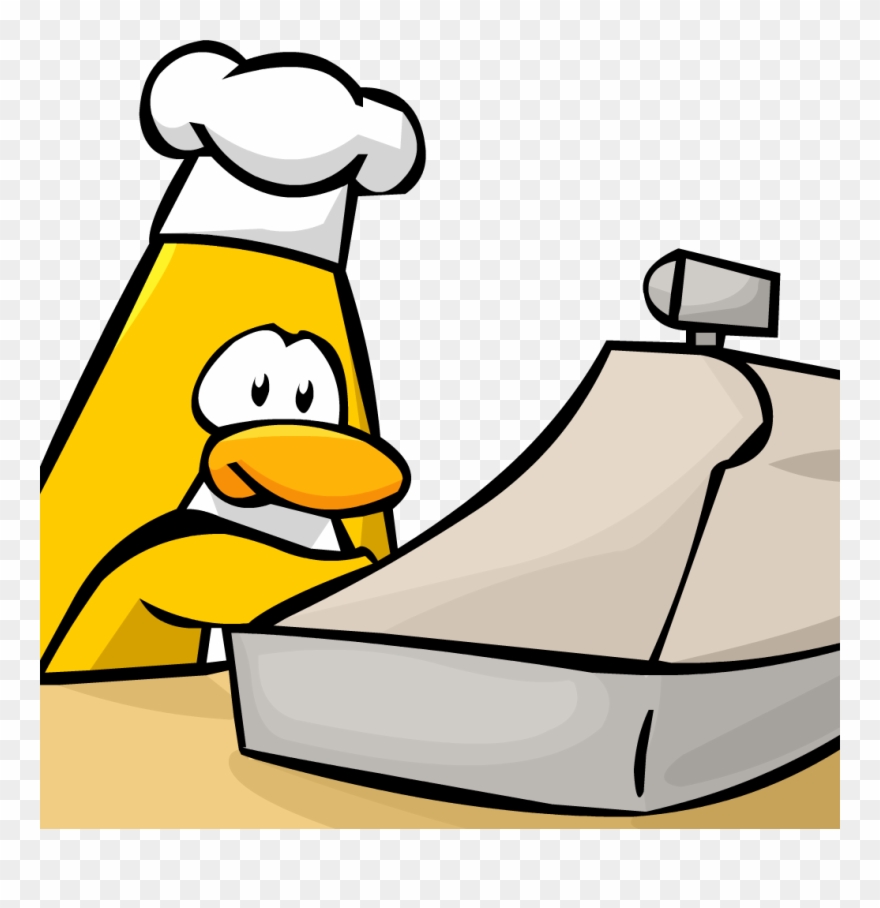 Penguin And Cash Register Pizza Parlor Random Name - Penguin Clipart