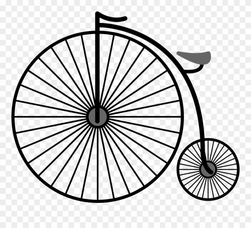 Penny Clip Art Black And White - Penny Farthing Vector - Png Download