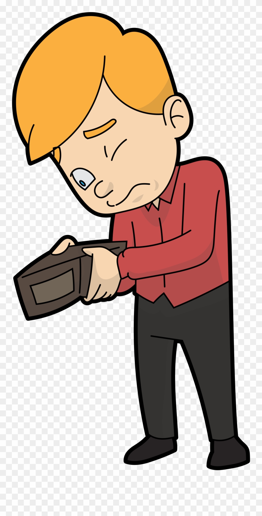 Empty Wallet Cartoon Png - Cartoon Looking For Money Clipart