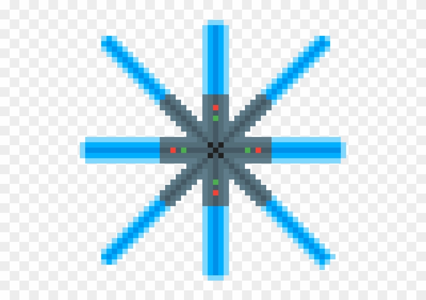 Light Saber Snowflake - Graphic Design Clipart