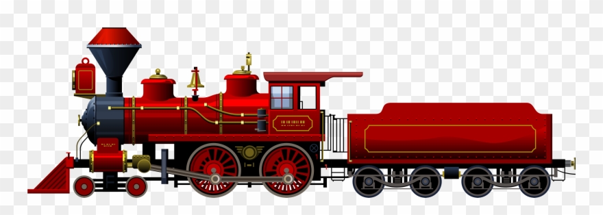 Land Clipart Transportation - Red Locomotive - Png Download