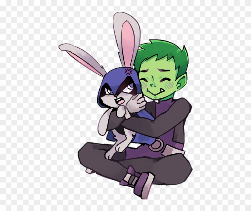 Raven Clipart Tumblr Transparent - Bunny Raven And Beastboy - Png Download