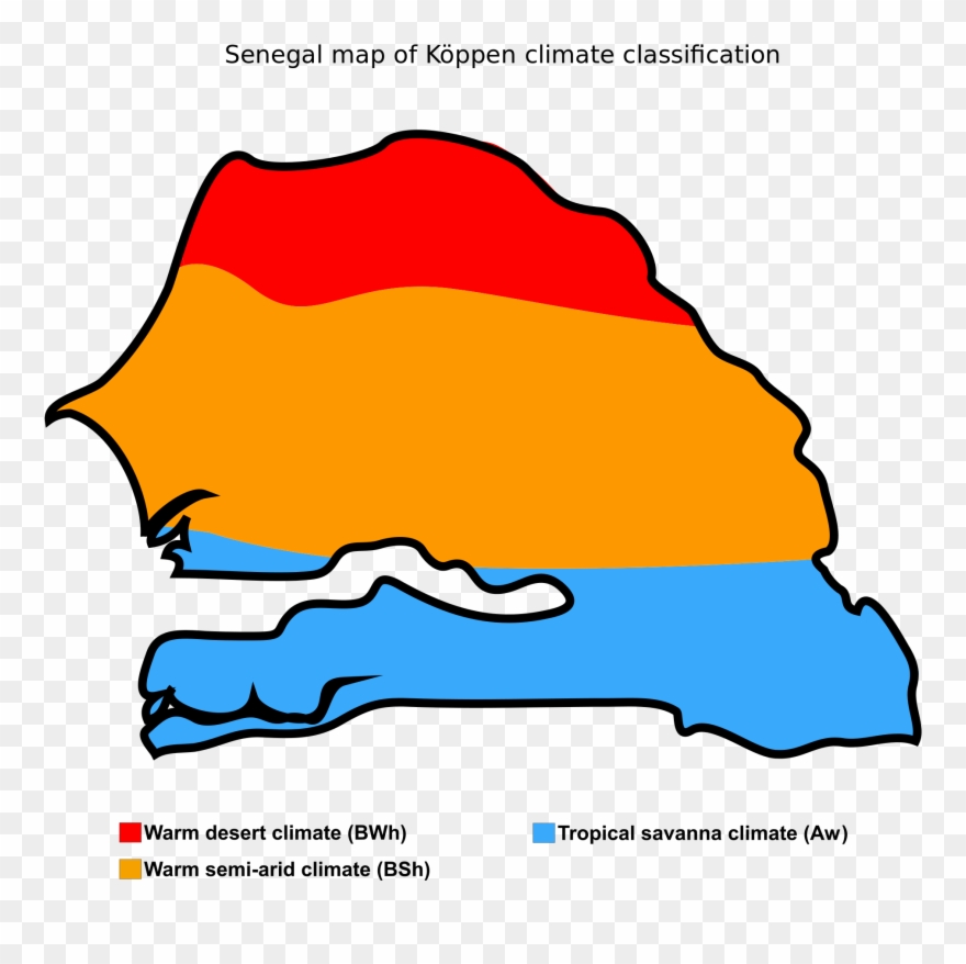 Desert Clipart Tropical Savanna - Climate Map Of Senegal - Png Download