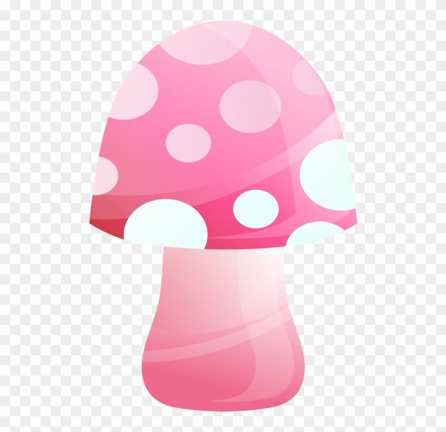 Mushroom Clipart, Vector Clip Art Online, Royalty Free - Niedlicher Rosa Stückchen-pilz Karte - Png Download