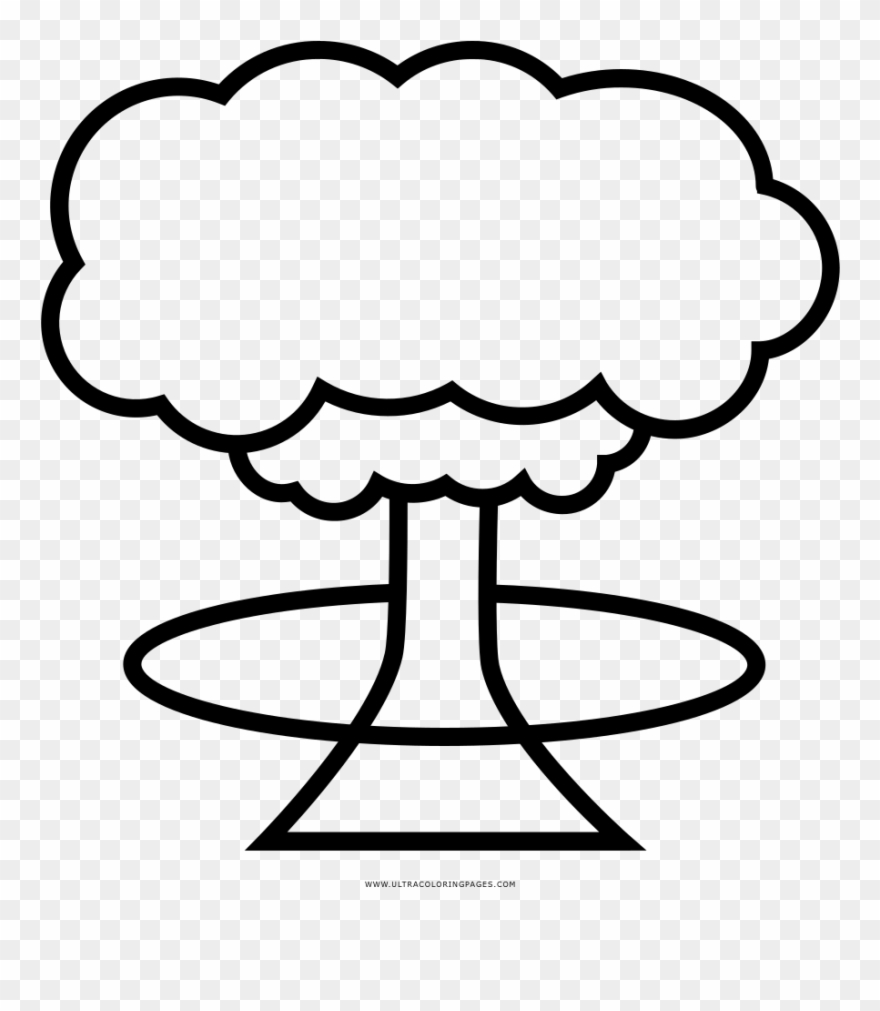 Mushroom Cloud Coloring Page - The Noun Project Clipart