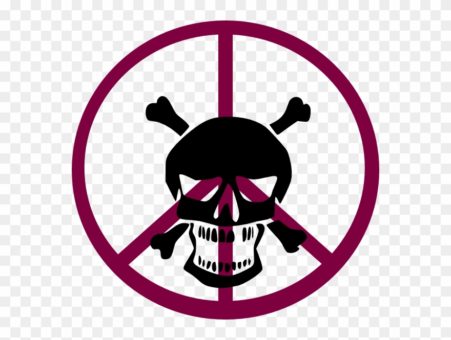 Skull And Crossbones Clipart At Getdrawings - Lambang Peace - Png Download