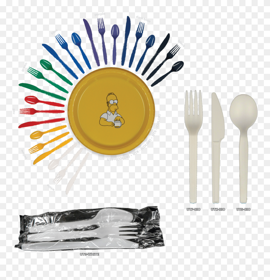 Utensils - Plastic Fork - Dark Blue Quantity(100) Clipart