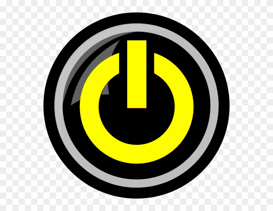 Yellow Power Button Svg Clip Arts 600 X 600 Px - Png Download