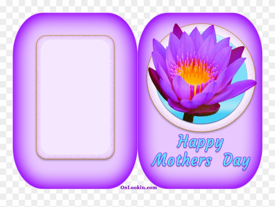 Happy Mothers Day Violet Lily - Purple Lotus Flower Sticker Clipart
