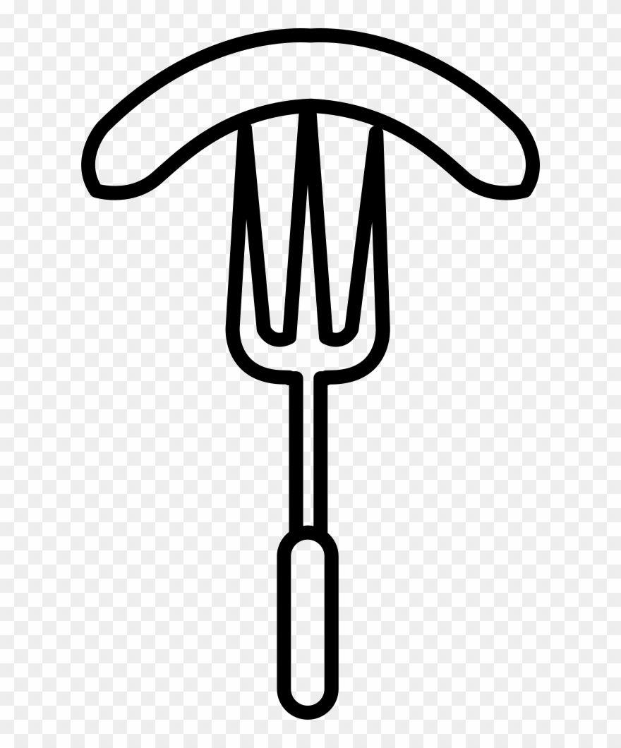 Fork With Sausage Comments - Kitchen Utensil Clipart