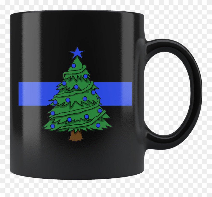 Thin Blue Line Christmas Tree Mug - Mug Clipart