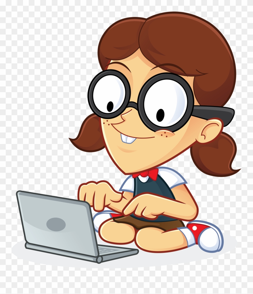 Image For Free Girl Geek With Laptop People High Resolution Clipart