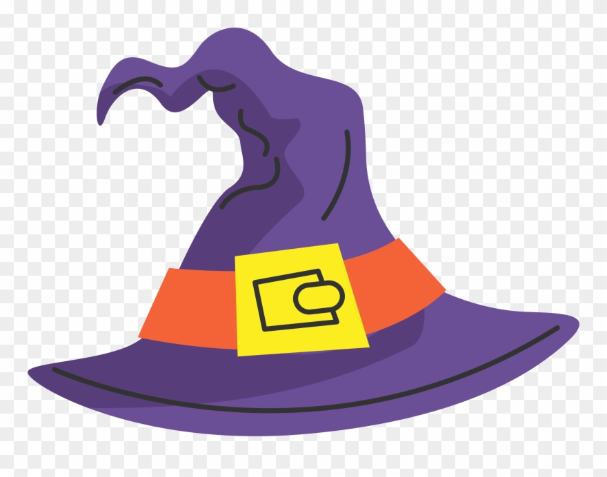 Cartoon Witch Hat - Sombrero De Bruja Animado Clipart