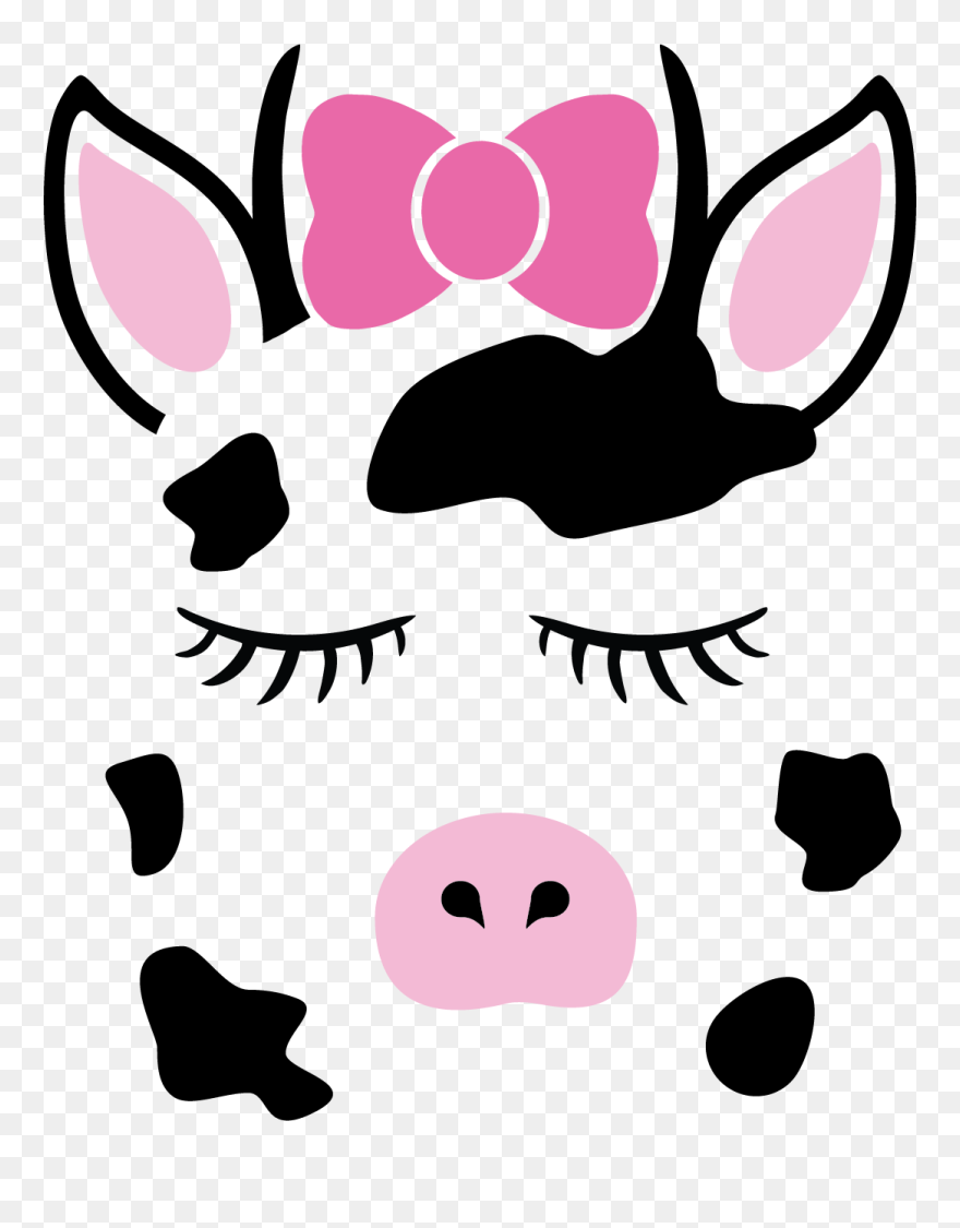 Cute Animal Face Vinyl Decals - Cow Face Images Clipart - Png Download