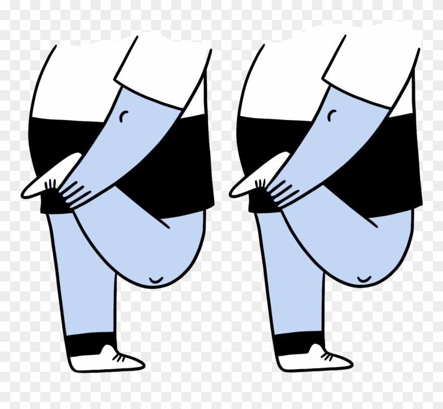 Thigh Stretch - Cartoon Clipart