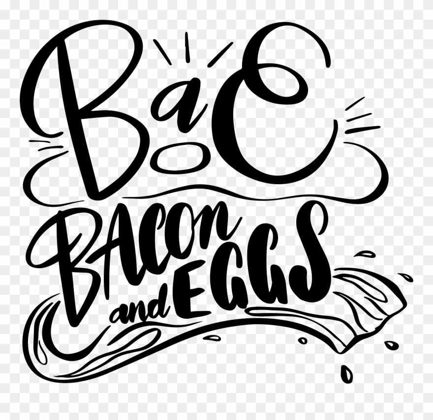 Bae Bacon & Eggs - Calligraphy Clipart