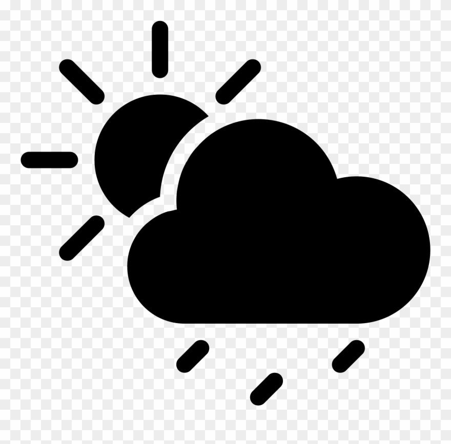 Rain Cloud Filled Icon - Sunny Weather For Kids Clipart