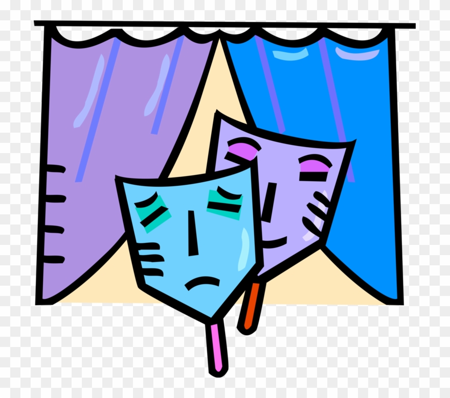 Vector Illustration Of Theatre Or Theater Theatrical - Drama Stage Clipart