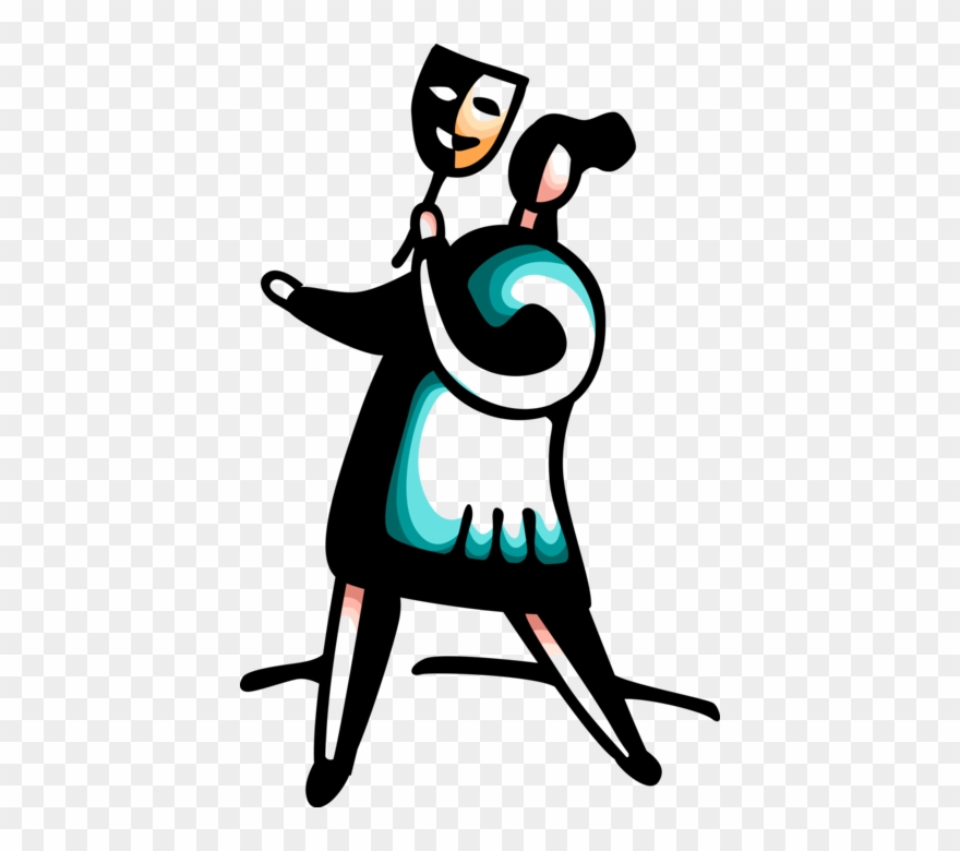 Vector Illustration Of Woman With Theatre Or Theater Clipart