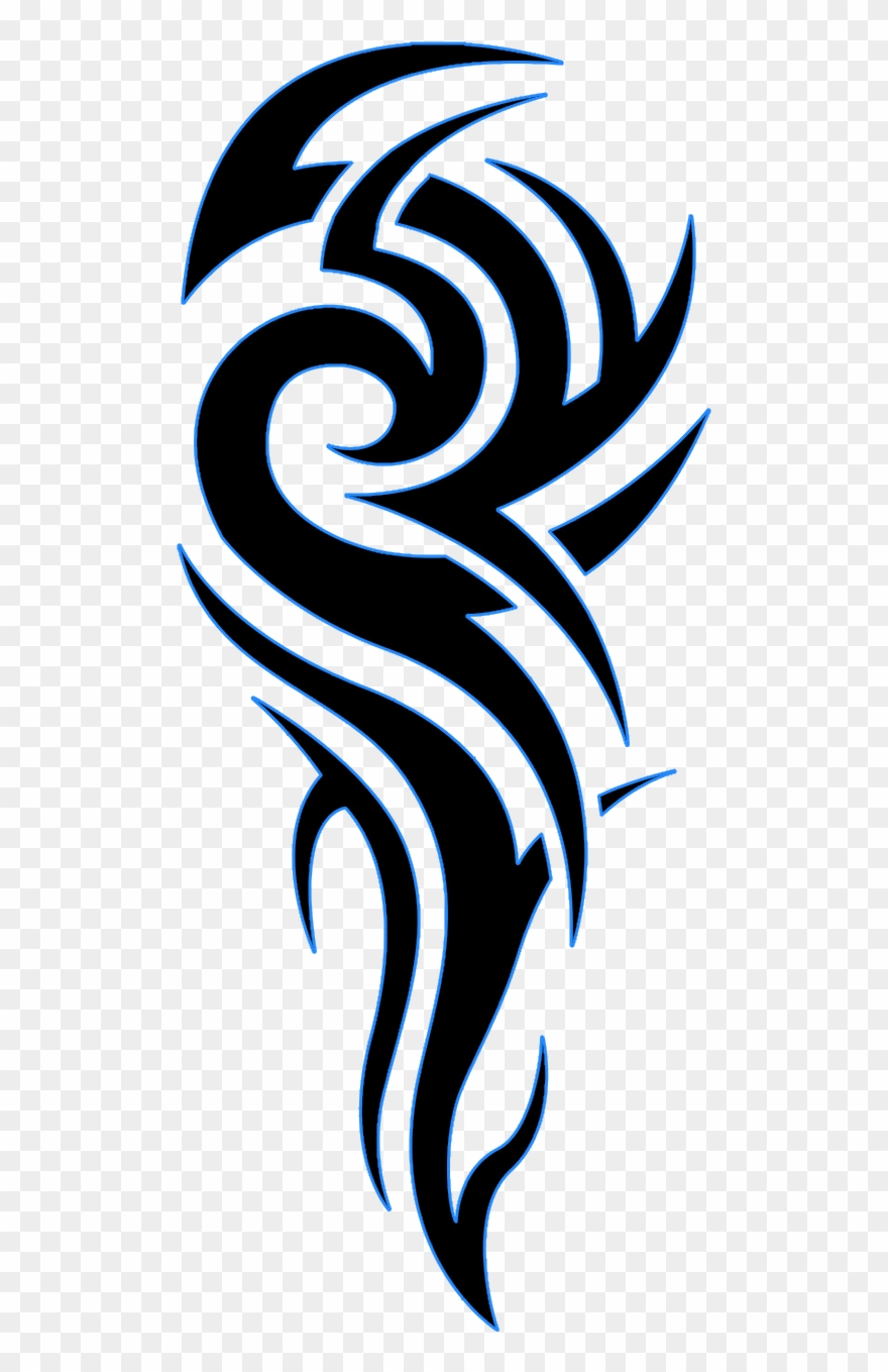 Tribal Blue Black Tattoos - Editing Royal Picsart Png Clipart