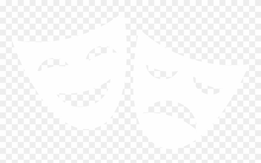 Drama Mask Silhouette By Paperlightbox - Happy And Sad Face Theatre Silhouette Png Clipart