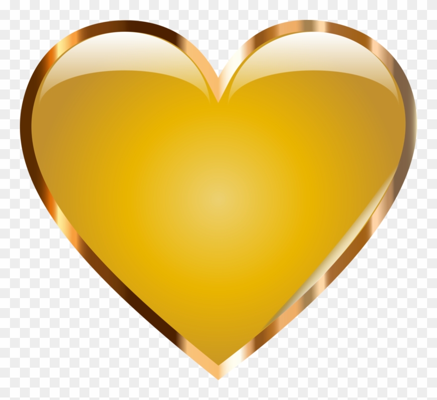 Gold Clipart Love Heart - Gold Heart Png Transparent Png