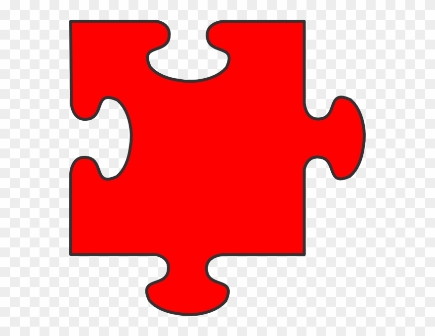 Red Puzzle Piece Vector Clipart