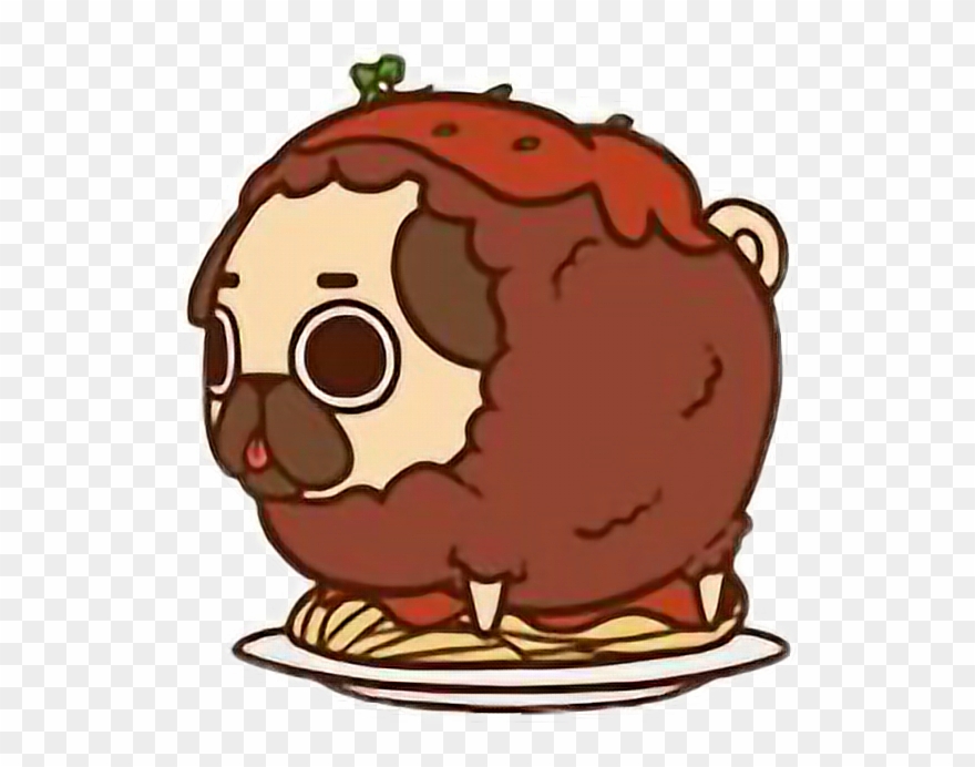 Cute Kawaii Pug Chibi Food Spaghetti Freetoedit - Kawaii Pug Clipart