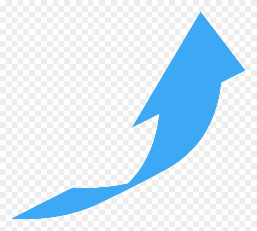 Curved, Wide Directional Arrow Pointing To Upper Right - Arrow Pointing To Top Right Clipart