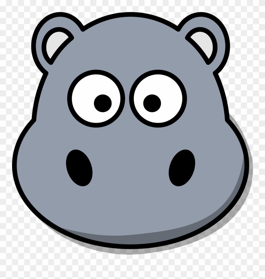 Hippo Head Clip Art At Clker Com Vector Clip Art Online - Cartoon Hippo - Png Download