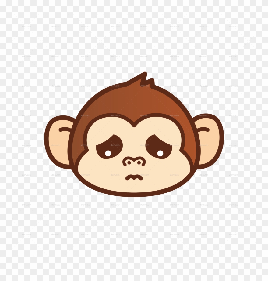 Svg Black And White Download Ape Clipart Monky - Cartoon Cute Monkey Face - Png Download