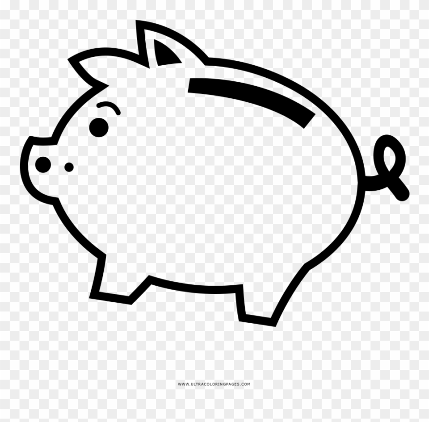Piggy Bank Coloring Page With Ultra Pages - Piggy Bank Coloring Page Png Clipart