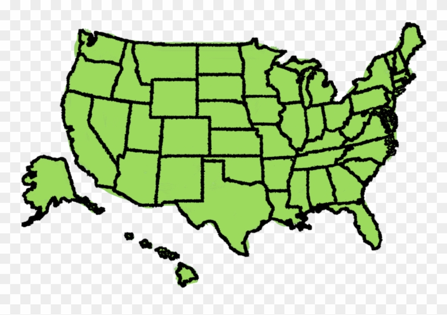 Clipart Info - Blank Map Of Usa - Png Download