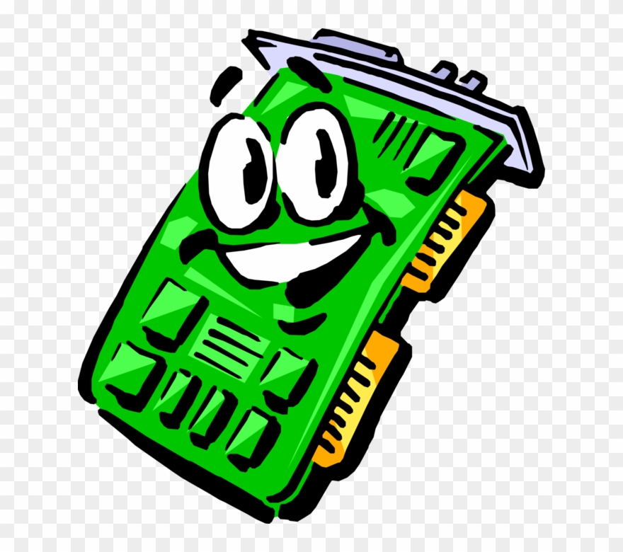 Vector Illustration Of Anthropomorphic Integrated Printed - Printed Circuit Board Cartoon Clipart