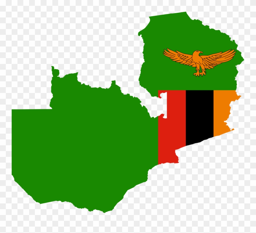 Zambia - Zambia Flag Map Clipart