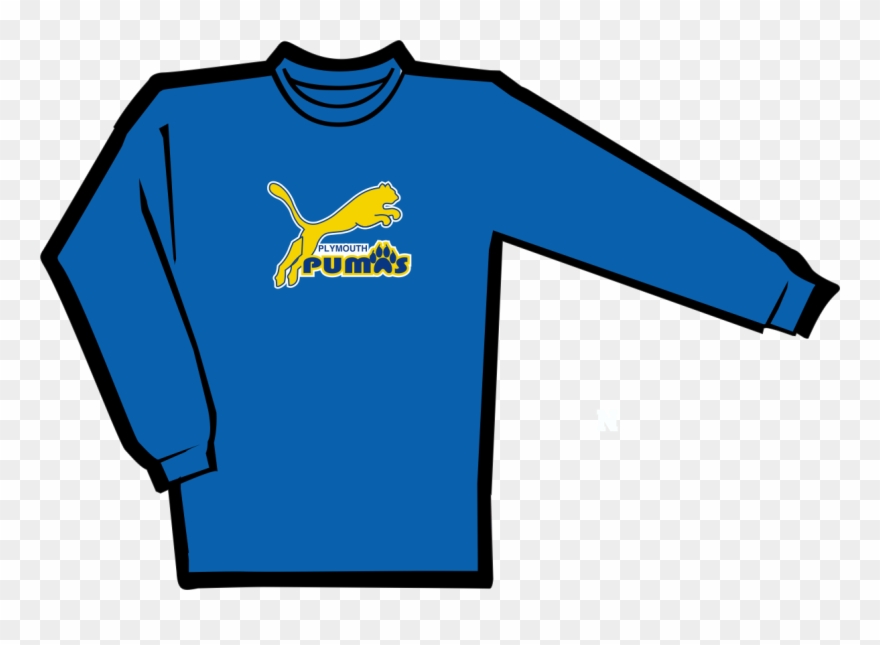 Plymouth Scholars Pumas Adult Long Sleeve T-shirt G2400 Clipart