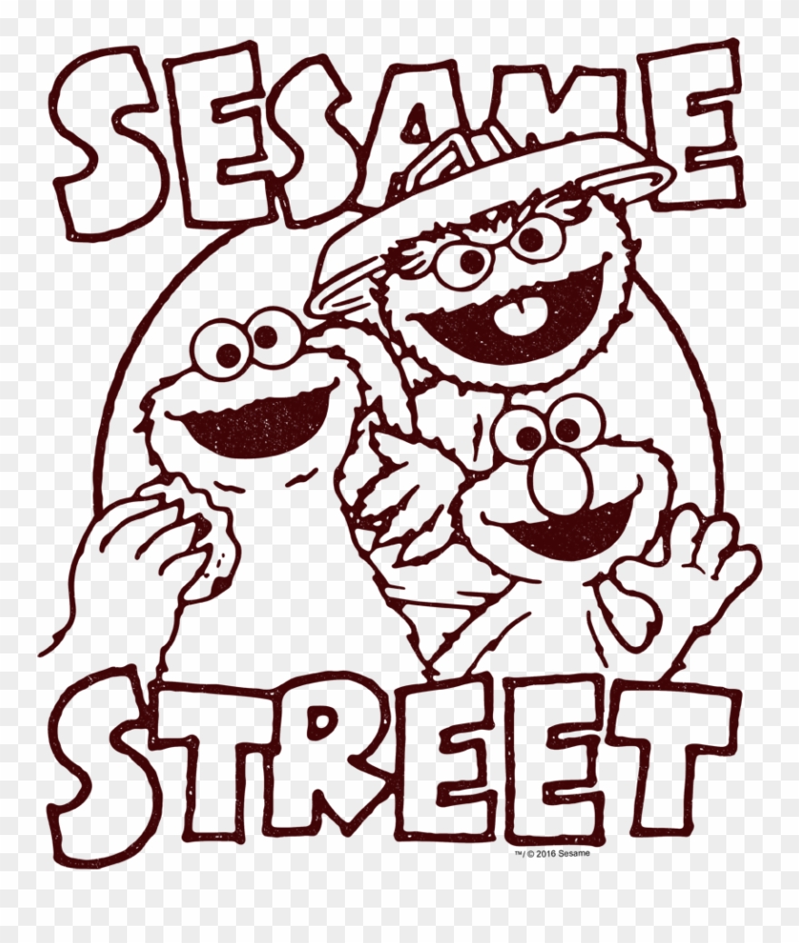 Sesame Street Group Crunch Men's Long Sleeve T-shirt - Sesame Street Group Crunch Mens Heather Shirt Sst120-ha-5 Clipart