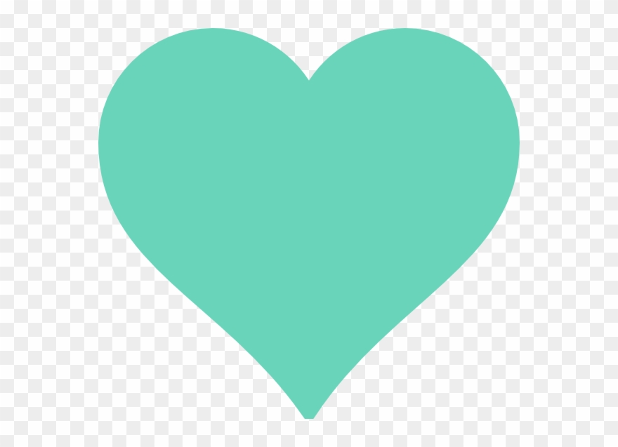 Teal Heart Clip Art - Png Download