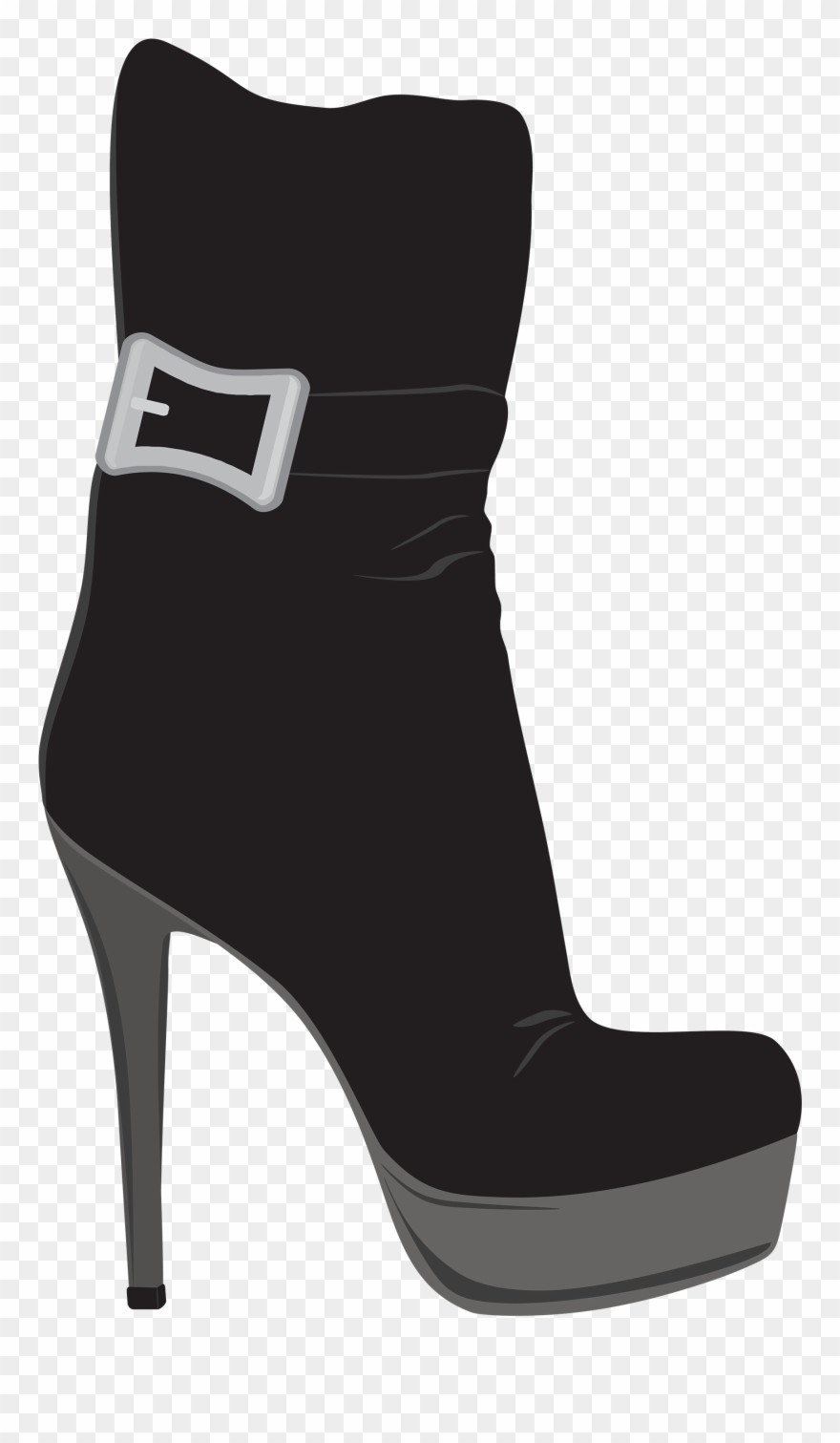 Black Female Boots Png Clipart - Basic Pump Transparent Png